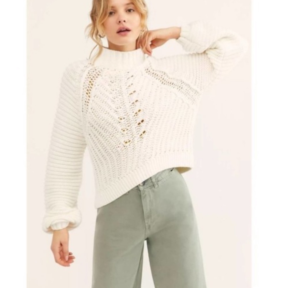 NWT Free People Sweetheart Chunky Knit Swe…